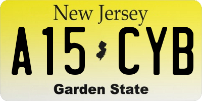 NJ license plate A15CYB