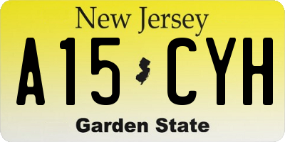 NJ license plate A15CYH