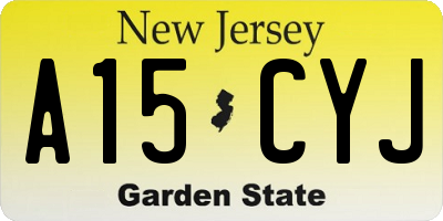 NJ license plate A15CYJ