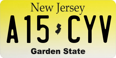 NJ license plate A15CYV