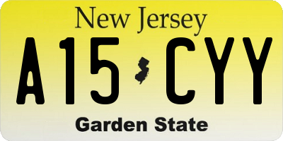 NJ license plate A15CYY