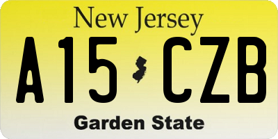 NJ license plate A15CZB