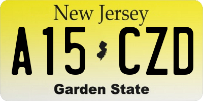 NJ license plate A15CZD