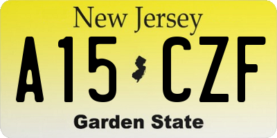 NJ license plate A15CZF