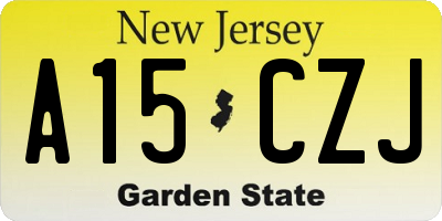 NJ license plate A15CZJ