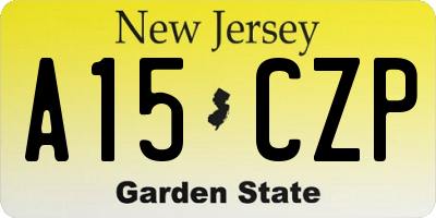 NJ license plate A15CZP