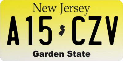 NJ license plate A15CZV