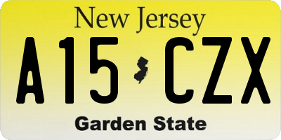 NJ license plate A15CZX