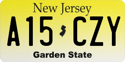NJ license plate A15CZY