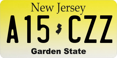 NJ license plate A15CZZ