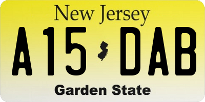 NJ license plate A15DAB