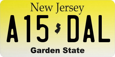 NJ license plate A15DAL