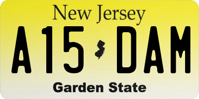NJ license plate A15DAM