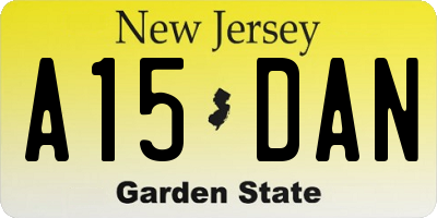 NJ license plate A15DAN