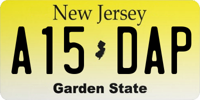NJ license plate A15DAP