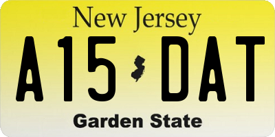NJ license plate A15DAT