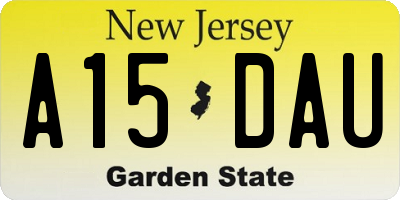 NJ license plate A15DAU