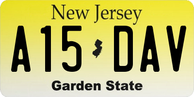 NJ license plate A15DAV