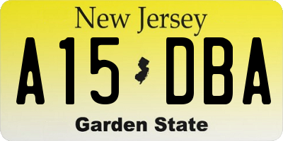 NJ license plate A15DBA