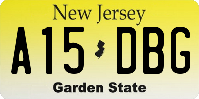 NJ license plate A15DBG