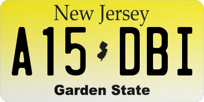 NJ license plate A15DBI