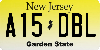 NJ license plate A15DBL