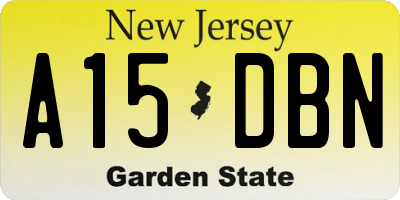 NJ license plate A15DBN