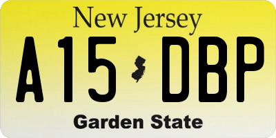 NJ license plate A15DBP