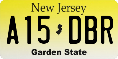 NJ license plate A15DBR