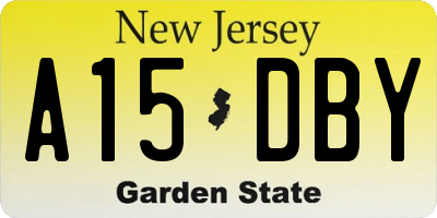 NJ license plate A15DBY