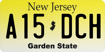 NJ license plate A15DCH