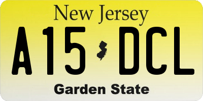 NJ license plate A15DCL