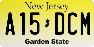 NJ license plate A15DCM