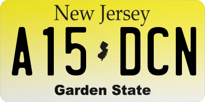 NJ license plate A15DCN