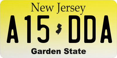NJ license plate A15DDA