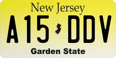 NJ license plate A15DDV