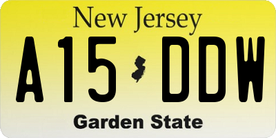 NJ license plate A15DDW