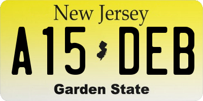 NJ license plate A15DEB