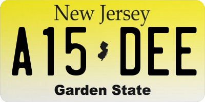 NJ license plate A15DEE