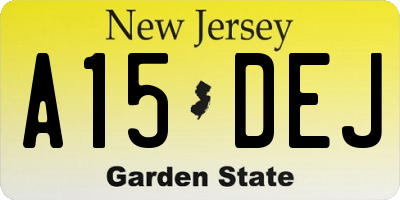 NJ license plate A15DEJ