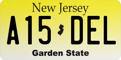 NJ license plate A15DEL