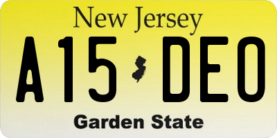 NJ license plate A15DEO