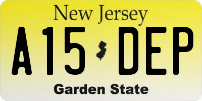NJ license plate A15DEP