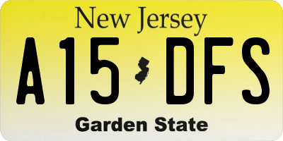 NJ license plate A15DFS