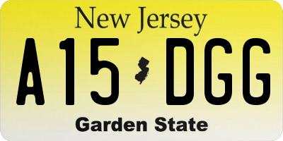 NJ license plate A15DGG