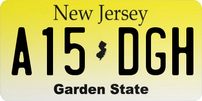 NJ license plate A15DGH
