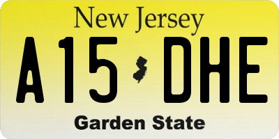 NJ license plate A15DHE