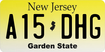 NJ license plate A15DHG