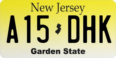 NJ license plate A15DHK