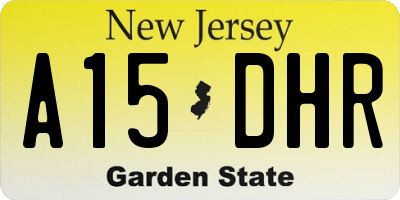 NJ license plate A15DHR